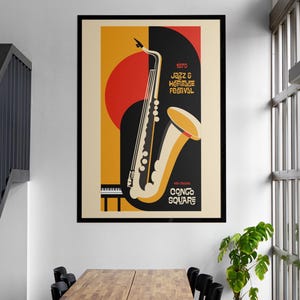New Orleans Jazz Print | 1970 Jazz & Heritage Festival | New Orleans Congo Square | Retro Jazz Print | Musical Jazz Print | Digital Prints