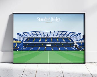 Stamford Bridge Chelsea FC Poster: Minimalist Football Stadium Art (A1/A2/A3/A4 sizes)