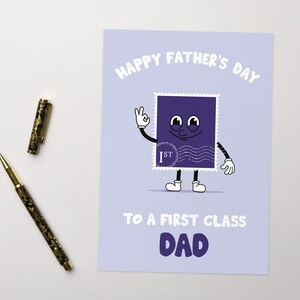 Glückliche Vatertagskarte | Erste-Klasse-Papa-Karte | 1. Klasse Papa-Karte | Bester Papa aller Zeiten | Karte für ihn