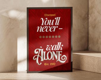 Framed Liverpool YNWA Poster | Football Fan Wall Art, Home Decor
