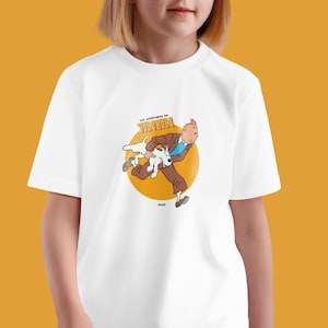Tintin & Snowy Organic Cotton Kids T-Shirt: Retro Comic Style