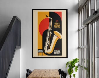 1970 New Orleans Jazz Fest Poster | Congo Square Retro Music Wall Art Print
