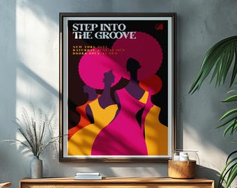 Retro Disco Poster: 1970s NYC Club Flyer Inspired Wall Art