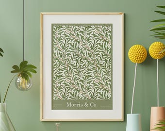 Impresión de rama de sauce de William Morris: arte mural vintage de arte botánico y artesanía
