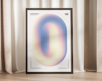 Minimalist Abstract Arch Print, Pastel Scandinavian Poster, Neutral Gradient Decor