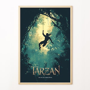 Vintage Tarzan Poster: Edgar Rice Burroughs Jungle Adventure Art