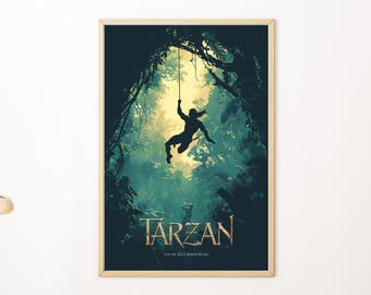 Vintage Tarzan Poster: Edgar Rice Burroughs Jungle Adventure Art