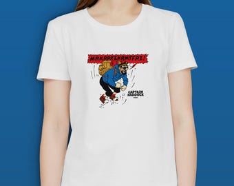 Captain Haddock T-Shirt: Hergé Tintin Comic Art - Organic Cotton