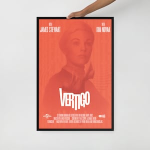 Alfred Hitchcock&#39;s Vertigo Movie Poster: James Stewart, Kim Novak
