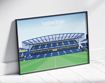 Stamford Bridge Chelsea FC Poster: Minimalist Football Stadium Art (Digital Download)