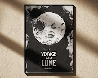 Cartel de Le Voyage Dans La Lune: Impresión de película vintage de George Melies (descarga digital)