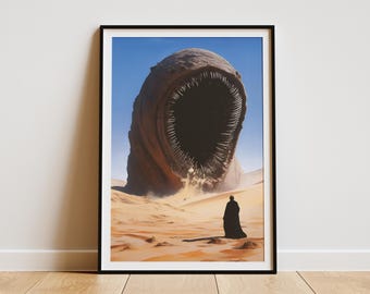 Epic Monster | Fantasy Landscape | Desert Scene Poster
