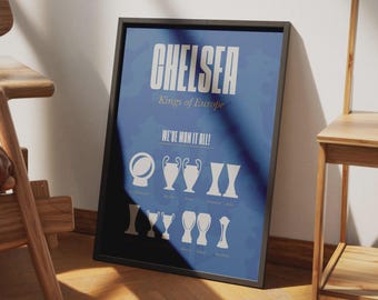 Chelsea FC Champions Framed Poster – Football Wall Art, Premier League Winners Print