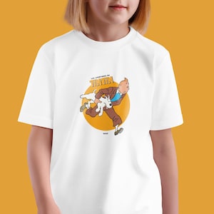 Tintin & Snowy Organic Cotton Kids T-Shirt: Retro Comic Style