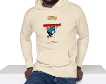 Captain Haddock Hoodie, Tintin Inspired Retro Comic Sweatshirt, Unisex Apparel