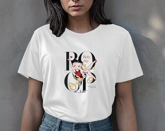 Betty Boop Retro Cocktail Graphic Tee | Vintage Pin Up Cartoon Shirt