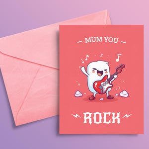 Mum You Rock Muttertagskarte - Karten zum Muttertag - Karte für Mama - Karte zum Muttertag - Karte für Mama