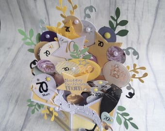 CNLITIHEKA 70th Birthday Pop Up Card For Mom Dad, Happy 70 Year Old Birthday Cards For - View #9