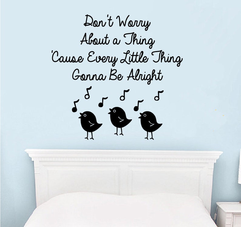 Wall Vinyl Decal Song Lyrics three Little Birds by - Etsy