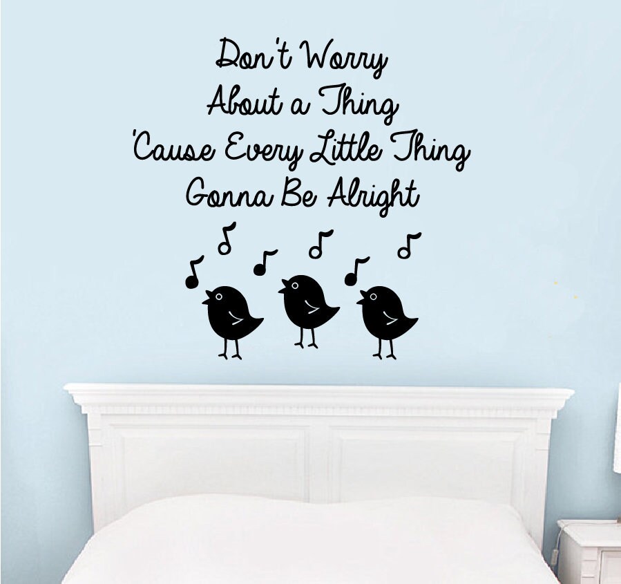 Wall Vinyl Decal Song Lyrics Three Little Birds By Etsy