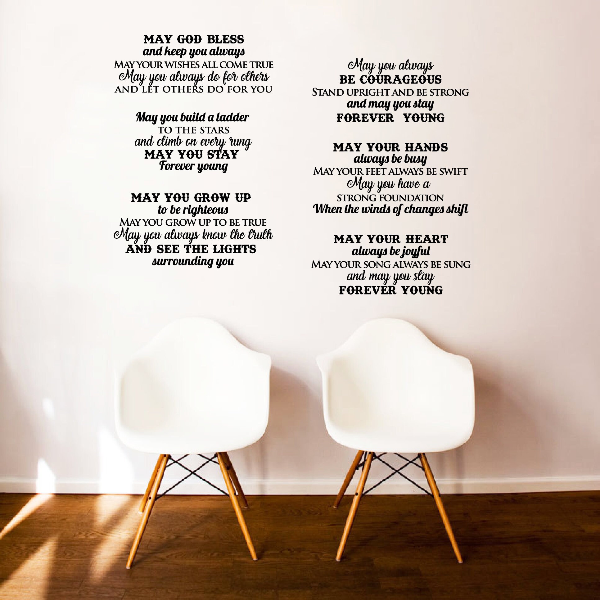 Wall Vinyl Decal song lyrics Forever Young by Bob Etsy