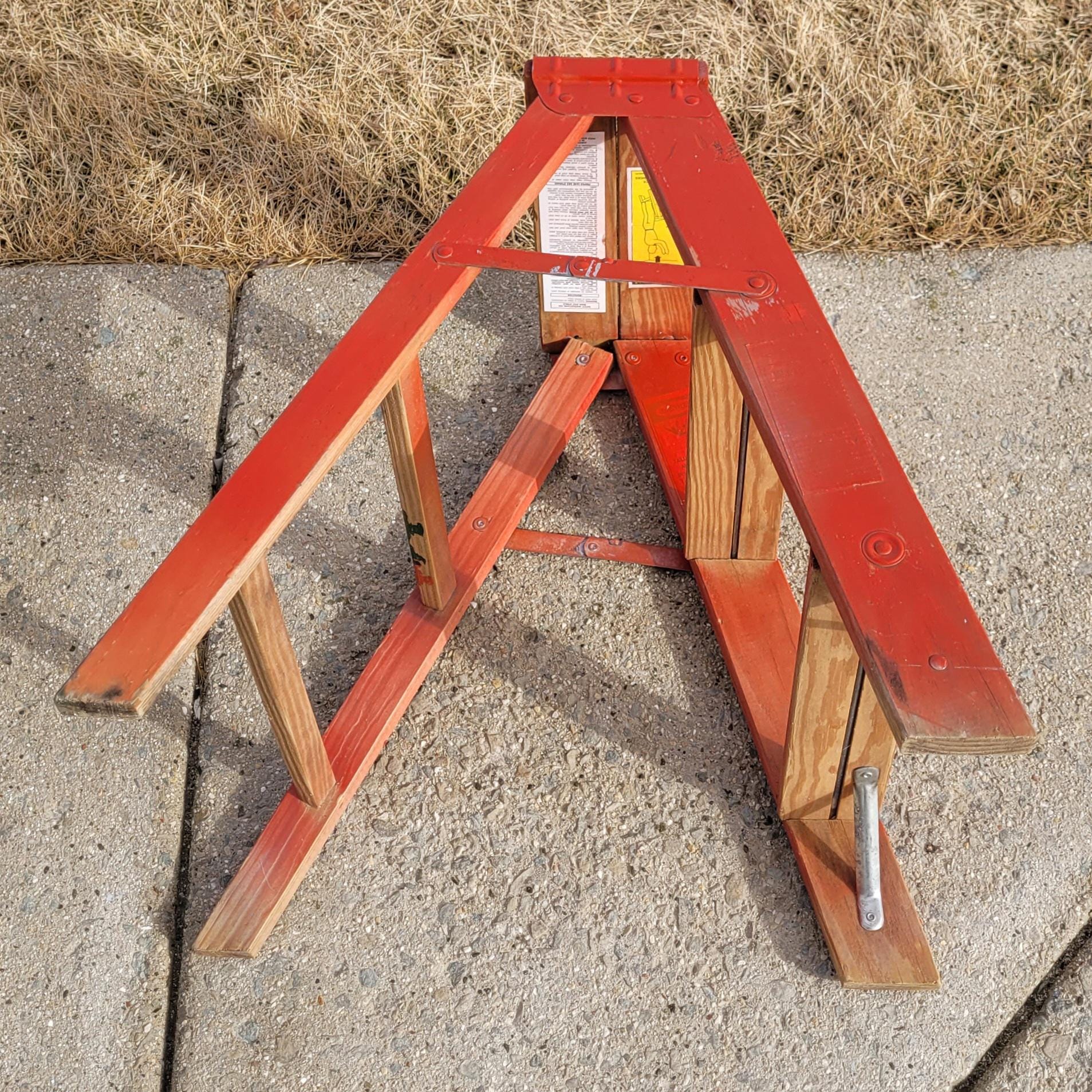 Vtg Red Painted Wood Step Ladder Plant Stand Porch Display Decor - Etsy