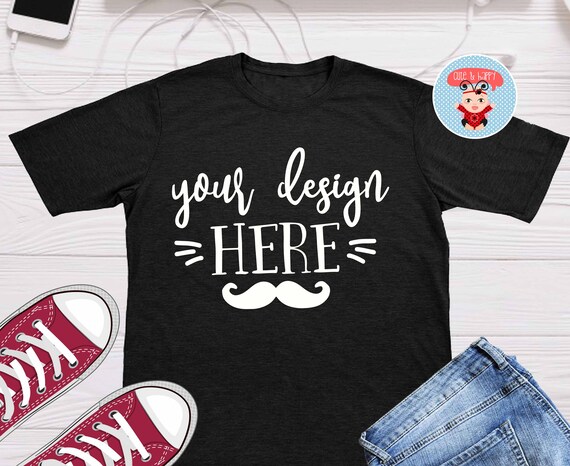 Black T-Shirt Mockup Apparel Display Black Shirt Flat Display