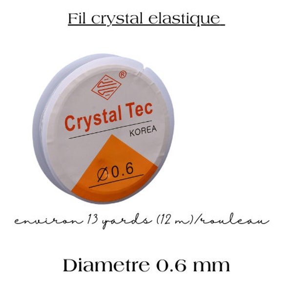 Bobine de  fil élastique transparent , 0.6 mm,  création de bijoux, fils stretch , bracelet de perles.