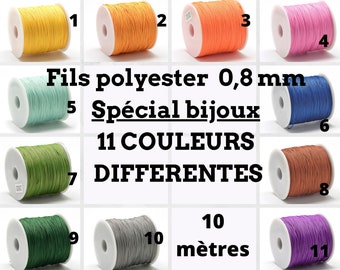 Fils  bijoux, polyester, en 0,8 mm, spécial bijoux, tressage, fournitures créatives, fil à broder, fil couture, scrapbooking,