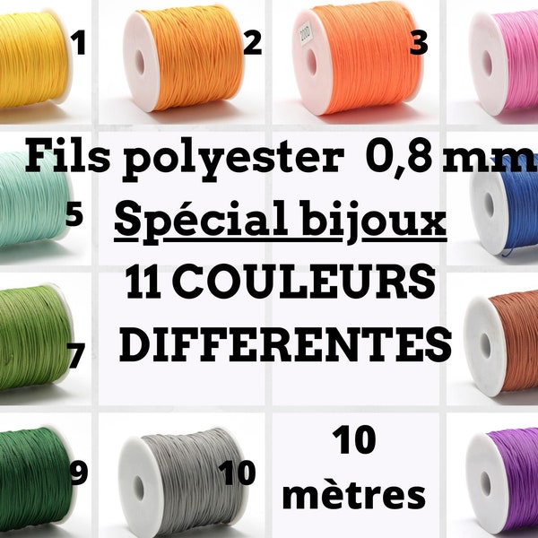 Fils  bijoux, polyester, en 0,8 mm, spécial bijoux, tressage, fournitures créatives, fil à broder, fil couture, scrapbooking,