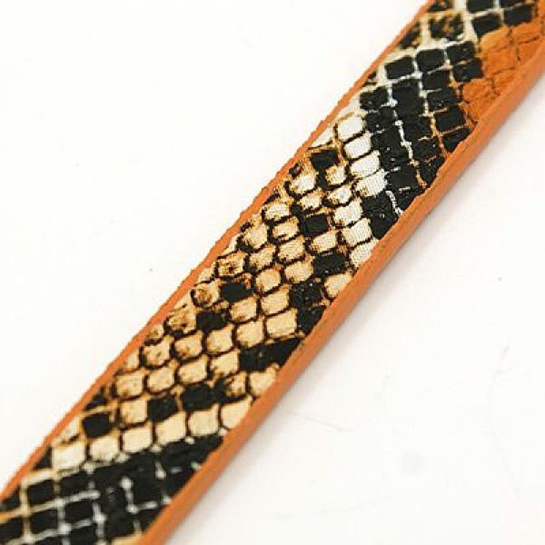 Lanière peau de serpent, 2 coloris, simili cuir, 10 x 2 mm, création de bracelet manchette, faux cuir, style image 5