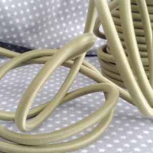 20 cm of 5 mm silk cord, khaki green color image 1