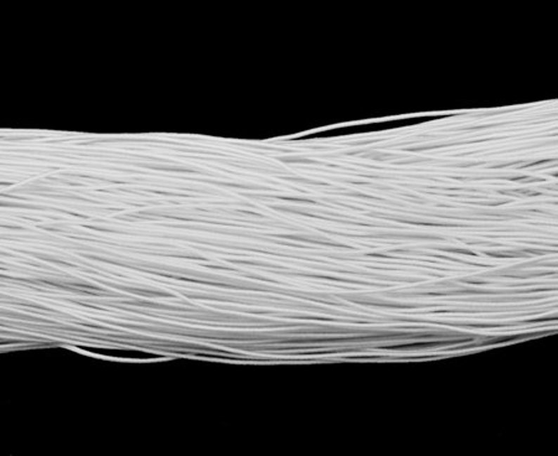 Cordon élastique 1 mm, rond, blanc, noir et divers coloris disponibles. image 6