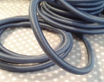 20 cm cordon soie de 5 mm, couleur bleu de prusse