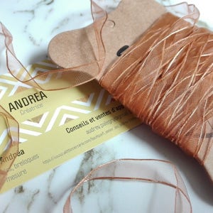 ☆ 5 m of organza ribbon, sand-bronze, 10 mm wide.☆
