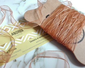 ☆ 5 m of organza ribbon, sand-bronze, 10 mm wide.☆