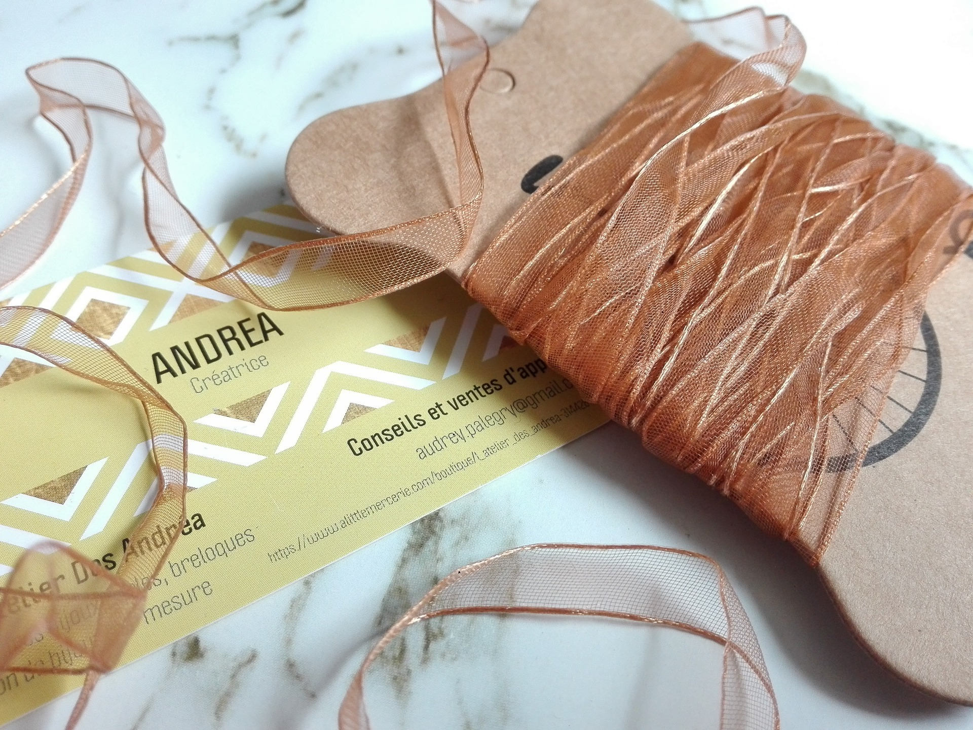 ☆ 5 m of organza ribbon, sand-bronze, 10 mm wide.☆