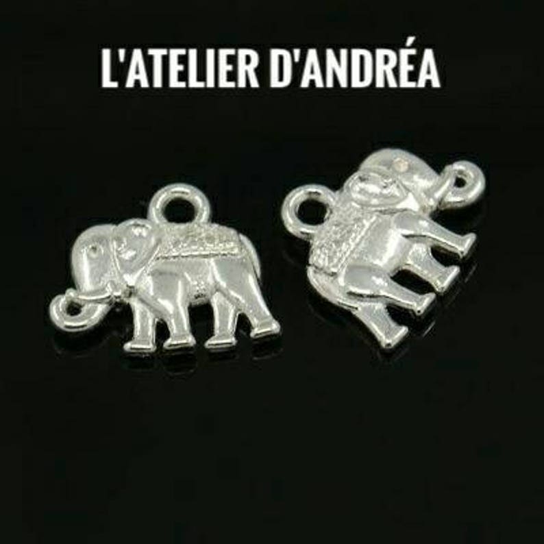 x10 Elephant charms/ Charms/red copper or silver/ ethnic/ 14 x 12 x 2.5 mm / animals image 2