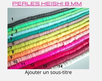 X 400 Perles Heishi, 8 mm / fil de 44 cm environ /8 x 1 mm/trou  2 mm