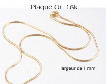 Chaîne serpentine avec fermoir pince de homard, or 18k, création DIY Bijoux