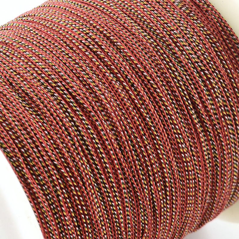 Cordon 0.5 mm, polyester,17 coloris différents, fils tressés satiné, lot de 5 mètres, pour la création de bijoux, macramé image 6