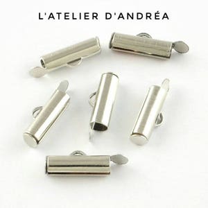 Lot de 10 embouts glissière/ 20 x 5,5 x 4 mm/ platine/laiton image 1