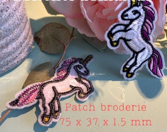 Patch broderie, patch à coudre informatisé, Licorne, customisation enfant, appliques fille, cheval 75 x 37 x 1.5 mm