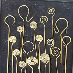 Set of 3 random brass pins, Viking reenactment jewellery
