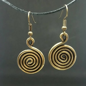 Baltic Viking style Spiral Earrings, Tribal Snake Sun Symbol Ancient Historical Reenactment Jewellery