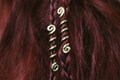 2pcs Viking  Brass Hair Bead Hair Ring Spiral Tribal Style Hair Accessory, Viking Jewelry product logo