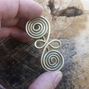 Celtic clothes brooch, brass reenacment jewellery, Handmade Celtic Spiral Brass Brooch Pin