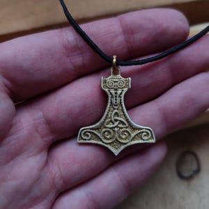 Thor&#39;s Hammer Necklace, Norse Viking Pendant, Mjolnir Amulet