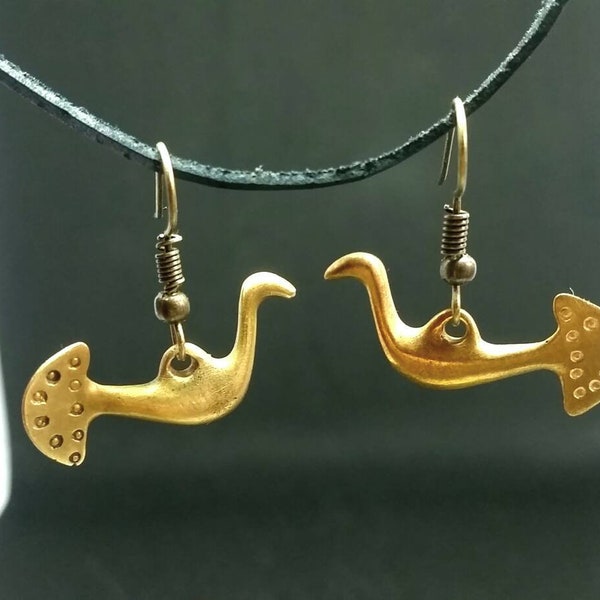 Balts Waterbird handgemaakte oorbellen, Viking re-enactment vogelsieraden, Heidense middeleeuwse sieraden