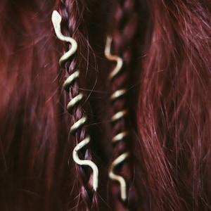 2pcs Viking Snake Hair Bead Tribal Brass Hair Ring Hair Jewellery